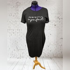 Shein Curve 2XL Bodycon Perfectly Imperfect Black T-Shirt Dress
